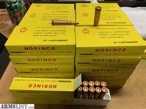 norinco 7.62x39mm steel core yellow box on the armslist|norinco yellow box bullets.